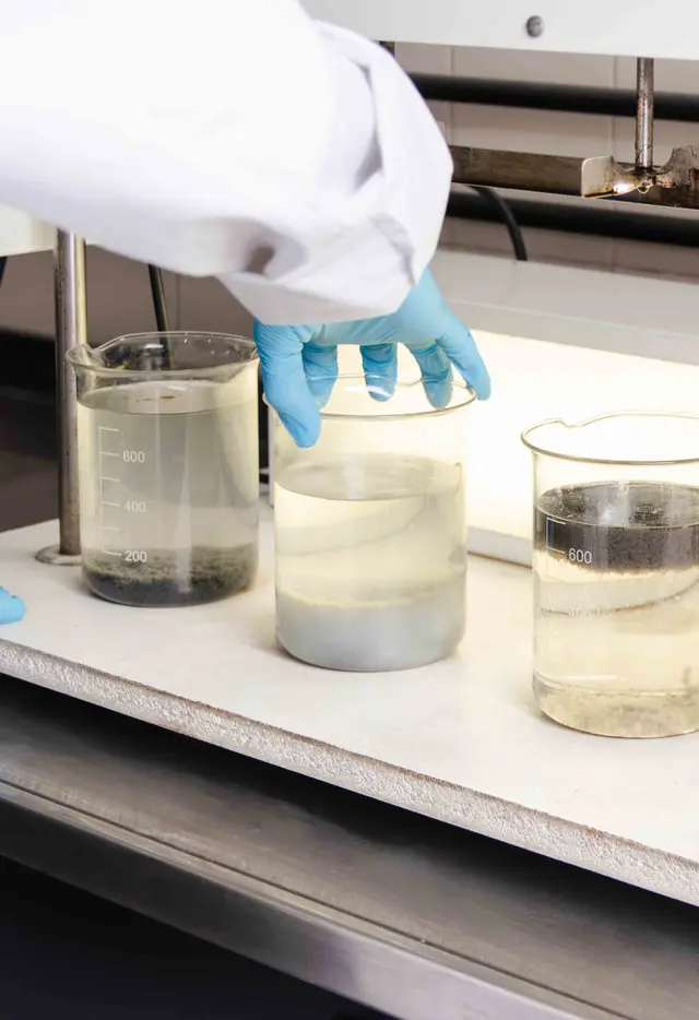 Water sample analysis at Desler laboratory